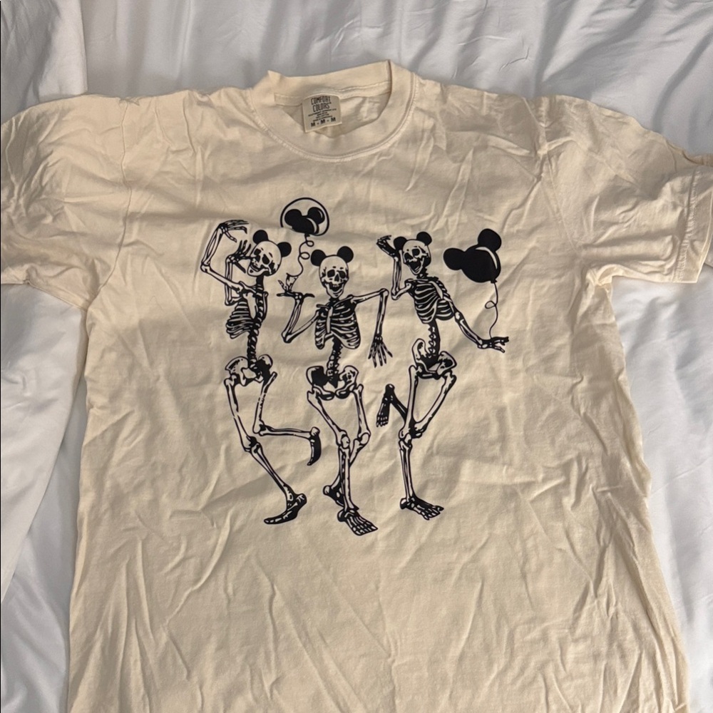 Disney Tee with Skeleton Mickey Print